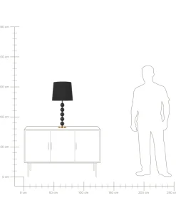 Tischlampe Schwarz / Gold 75 Cm Trommelform Assonet