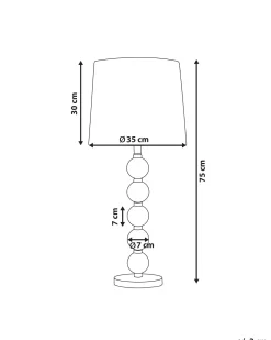 Tischlampe Schwarz / Gold 75 Cm Trommelform Assonet
