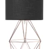 Tischlampe Schwarz / Kupfer 35 Cm Geometrisch Maroni