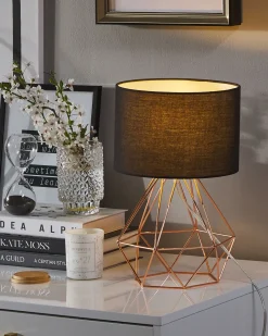 Tischlampe Schwarz / Kupfer 35 Cm Geometrisch Maroni