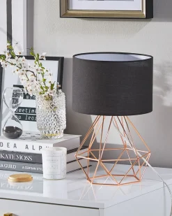 Tischlampe Schwarz / Kupfer 35 Cm Geometrisch Maroni