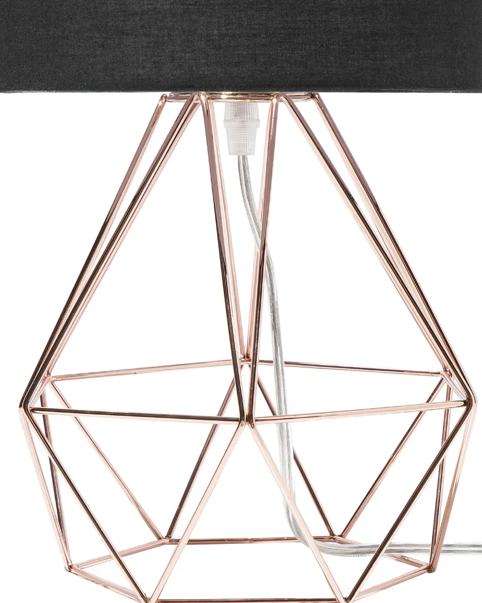 Tischlampe Schwarz / Kupfer 35 Cm Geometrisch Maroni