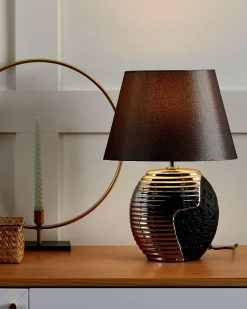 Tischlampe Schwarz / Silber 41 Cm Kegelform Esla