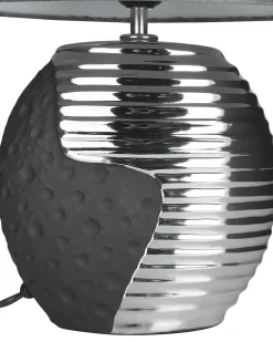 Tischlampe Schwarz / Silber 41 Cm Kegelform Esla