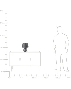 Tischlampe Silber 37 Cm Kegelform Sado