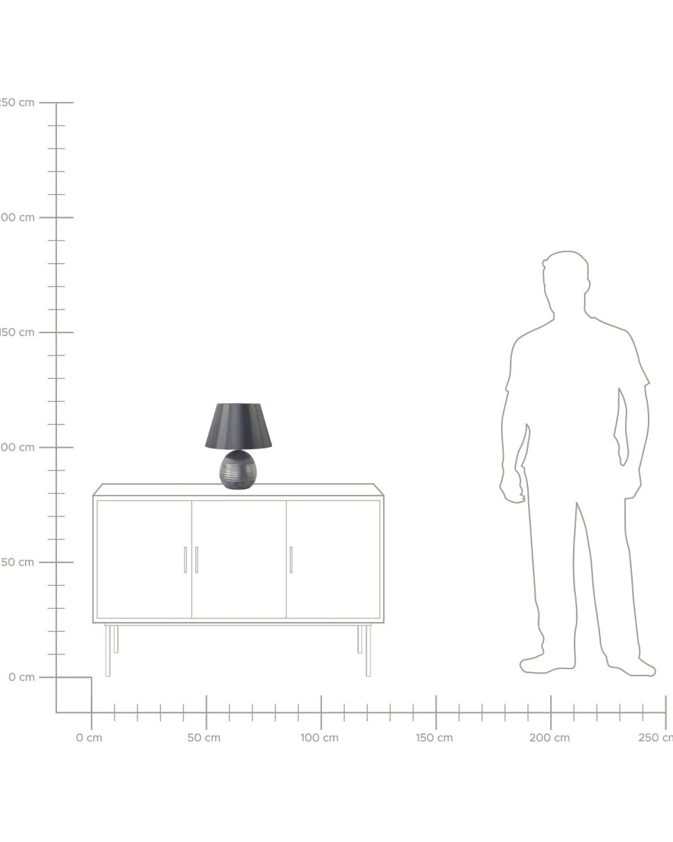 Tischlampe Silber 37 Cm Kegelform Sado