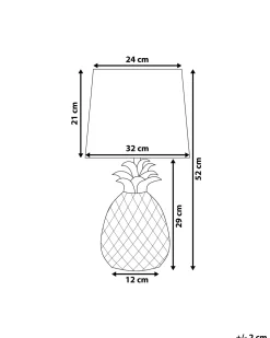 Tischlampe Silber 52 Cm Rund Pineapple