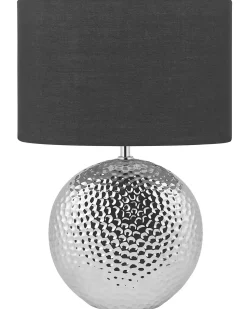 Tischlampe Silber 51 Cm Trommelform Nasva