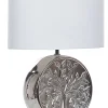 Tischlampe Silber 48 Cm Trommelform Kherlen