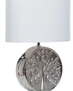 Tischlampe Silber 48 Cm Trommelform Kherlen