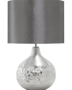 Tischlampe Silber 43 Cm Trommelform Yakima