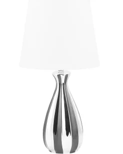 Tischlampe Silber / Schwarz 52 Cm Rund Vardja