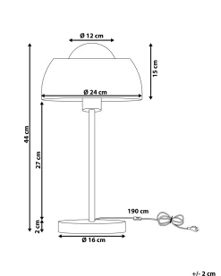 Tischlampe Weis 44 Cm Rund Senette