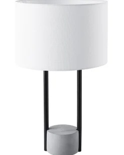 Tischlampe Weis 60 Cm Trommelform Remus