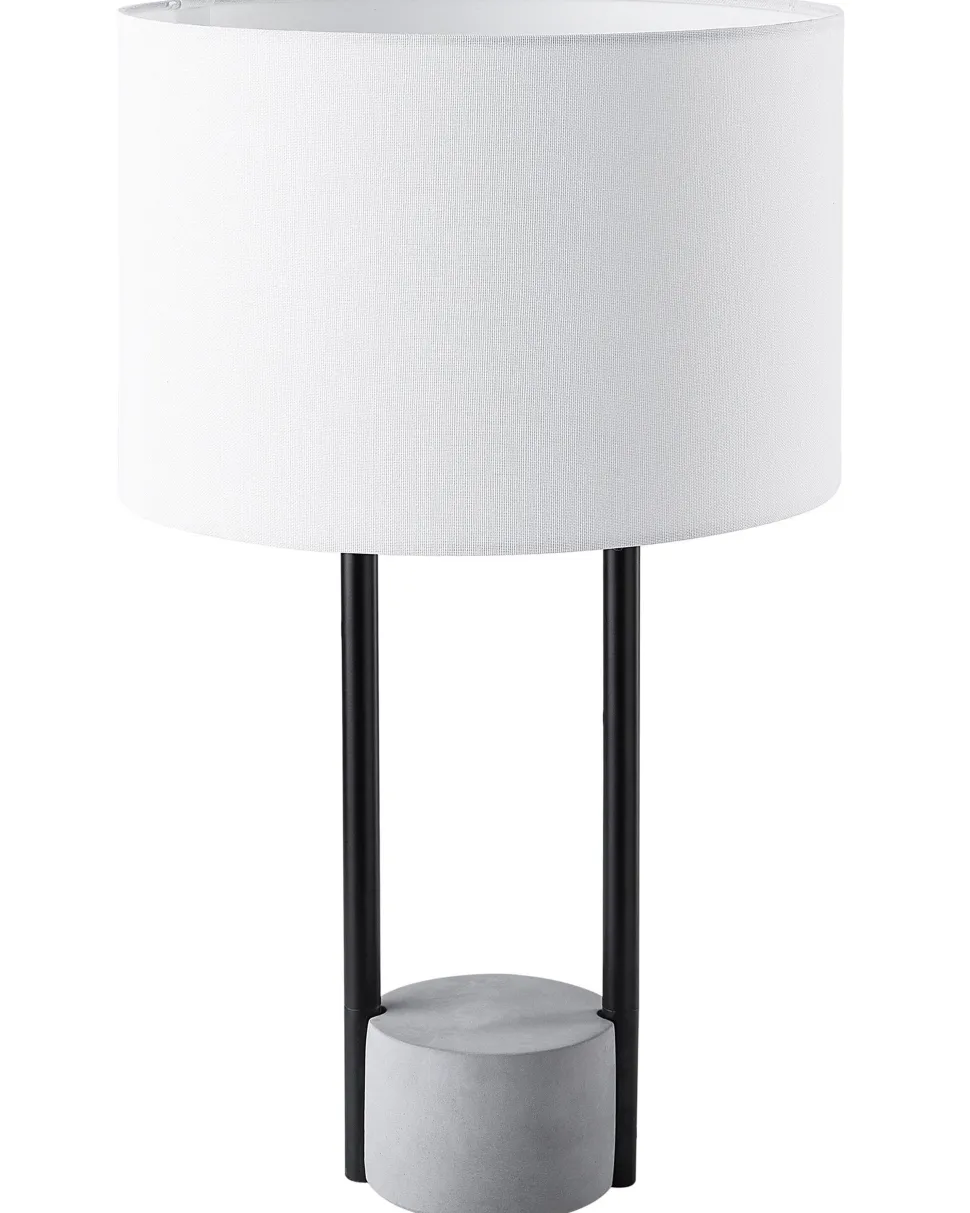 Tischlampe Weis 60 Cm Trommelform Remus