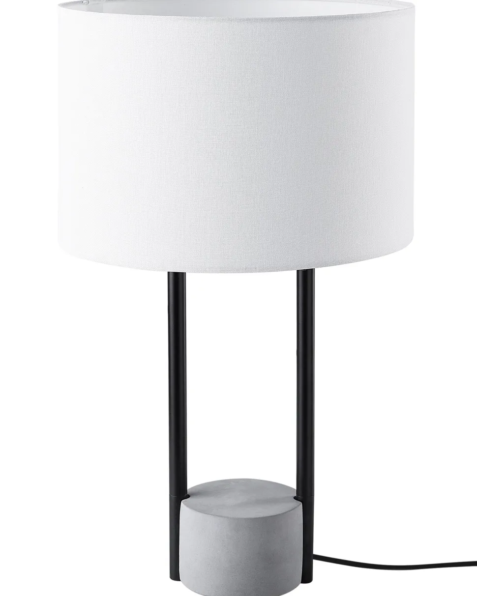 Tischlampe Weis 60 Cm Trommelform Remus