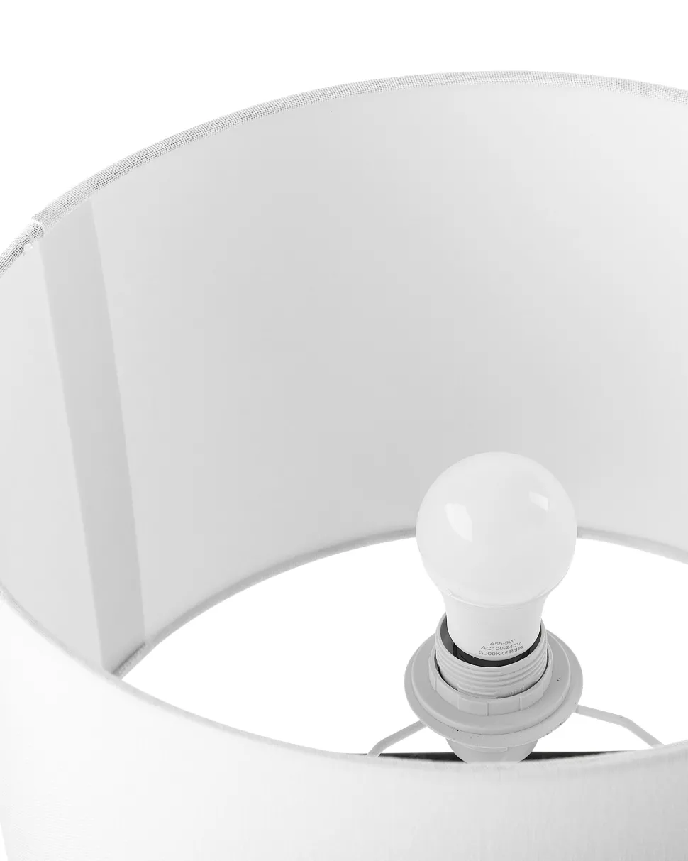 Tischlampe Weis 60 Cm Trommelform Remus