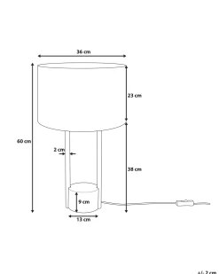 Tischlampe Weis 60 Cm Trommelform Remus