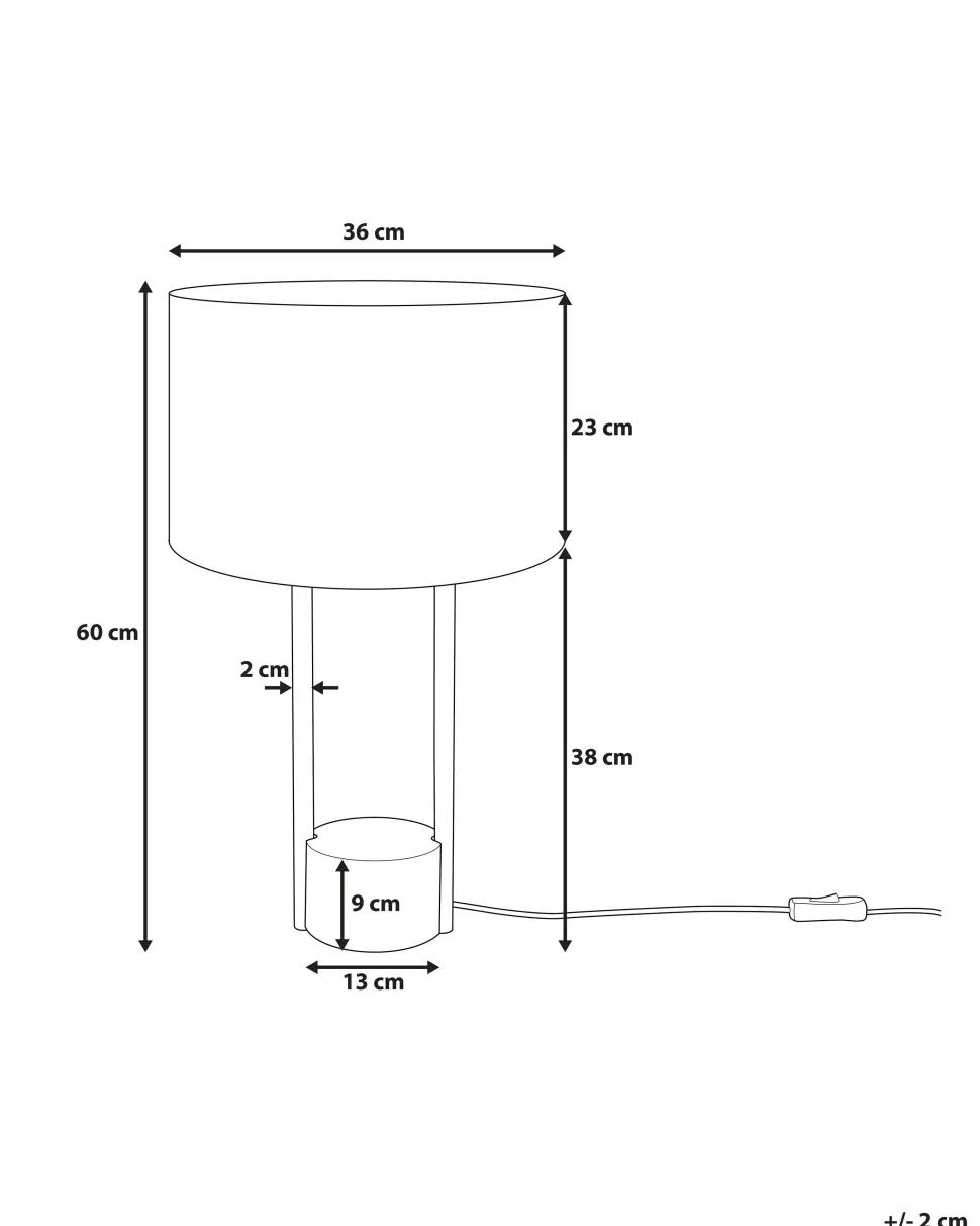 Tischlampe Weis 60 Cm Trommelform Remus