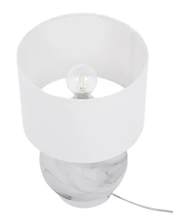 Tischlampe Weis 40 Cm Trommelform Uele