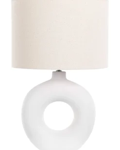 Tischlampe Weis 58 Cm Trommelform Venta