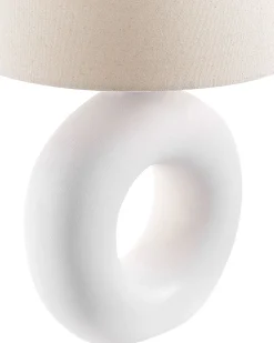 Tischlampe Weis 58 Cm Trommelform Venta