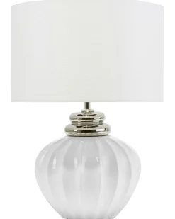 Tischlampe Weis 45 Cm Trommelform Neris