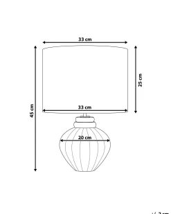 Tischlampe Weis 45 Cm Trommelform Neris