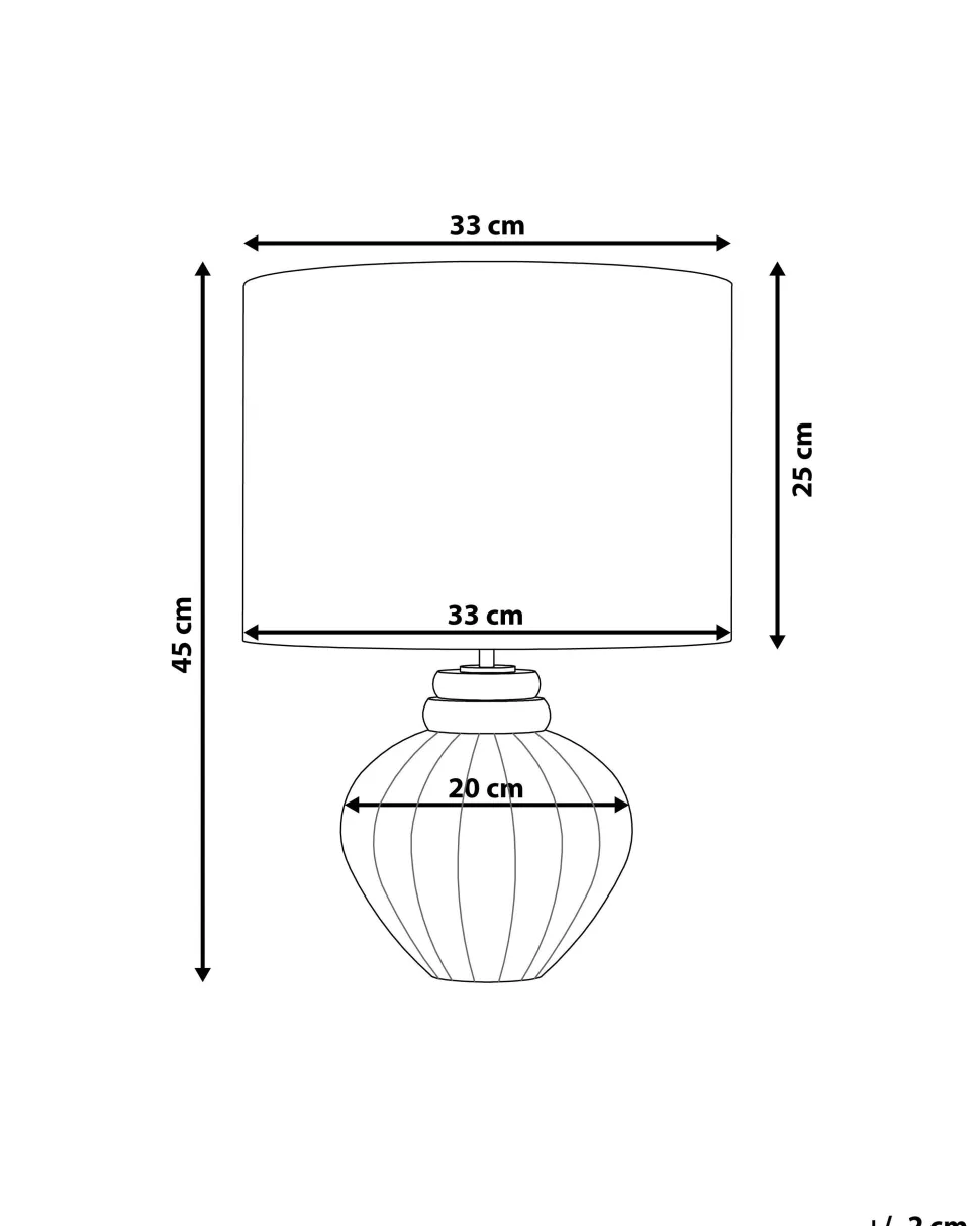 Tischlampe Weis 45 Cm Trommelform Neris
