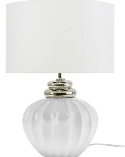 Tischlampe Weis 45 Cm Trommelform Neris