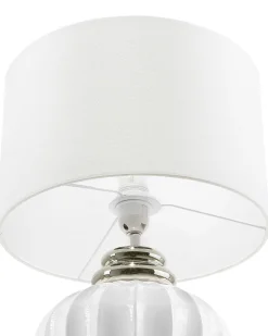Tischlampe Weis 45 Cm Trommelform Neris