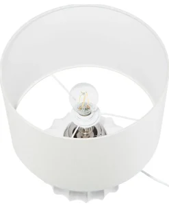 Tischlampe Weis 45 Cm Trommelform Neris