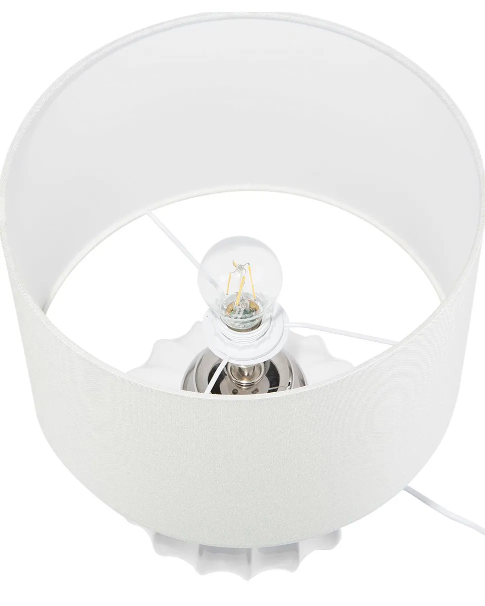 Tischlampe Weis 45 Cm Trommelform Neris