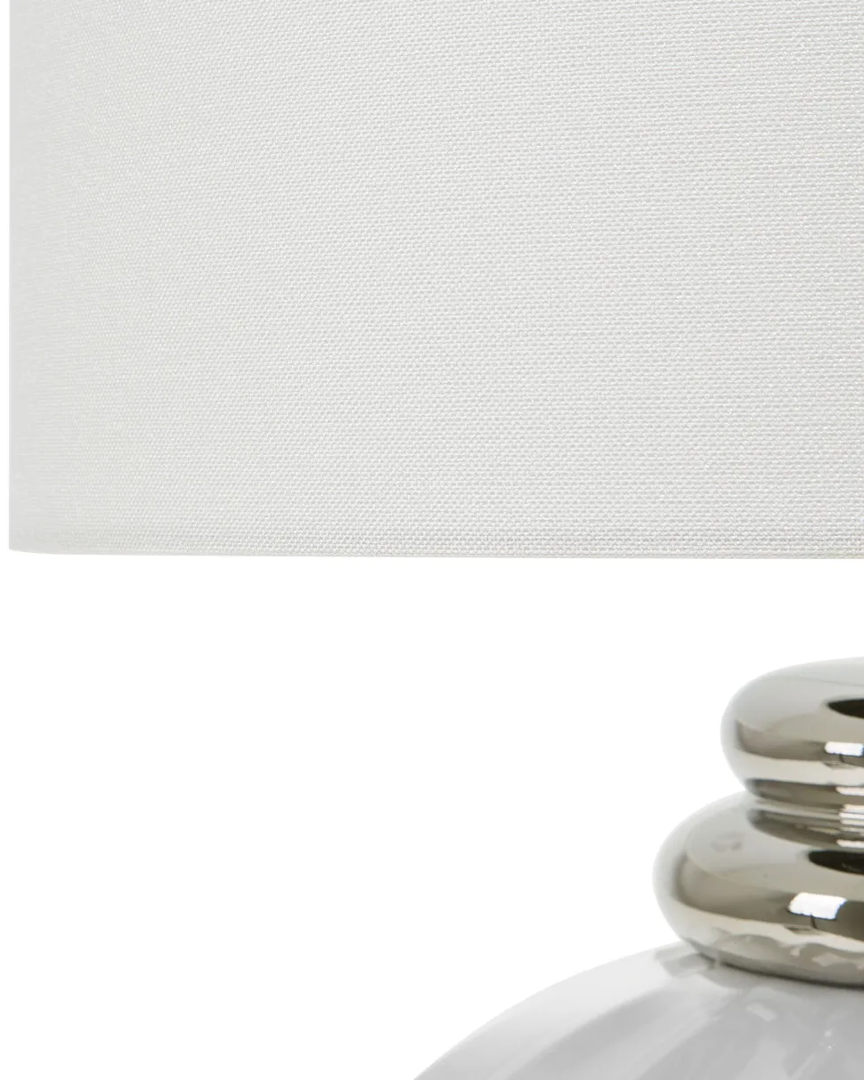Tischlampe Weis 45 Cm Trommelform Neris