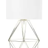 Tischlampe Weis / Gold 35 Cm Geometrisch Maroni