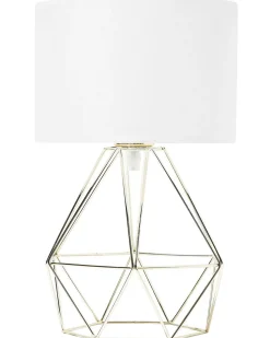 Tischlampe Weis / Gold 35 Cm Geometrisch Maroni