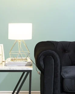 Tischlampe Weis / Gold 35 Cm Geometrisch Maroni