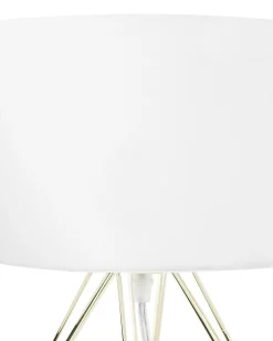 Tischlampe Weis / Gold 35 Cm Geometrisch Maroni