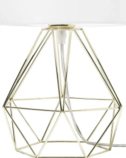 Tischlampe Weis / Gold 35 Cm Geometrisch Maroni