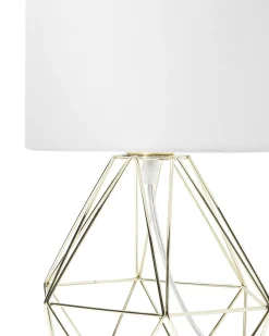 Tischlampe Weis / Gold 35 Cm Geometrisch Maroni
