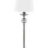 Tischlampe Weis / Silber 62 Cm Rund Kubena