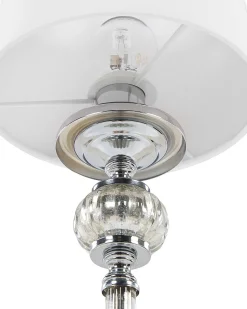 Tischlampe Weis / Silber 62 Cm Rund Kubena