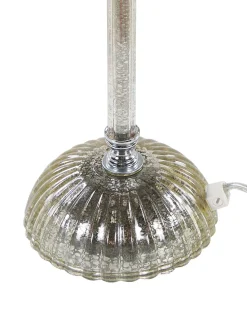 Tischlampe Weis / Silber 62 Cm Rund Kubena