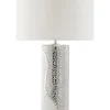 Tischlampe Weis / Silber 52 Cm Trommelform Aiken