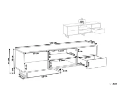 Tv-Mobel Dunkler / Heller Holzfarbton 140 X 35 X 44 Cm Maine