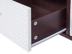 Tv-Mobel Dunkler Holzfarbton / Weis Mit 3 Schubladen 120 X 35 X 60 Cm Foston