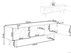 Tv-Mobel Dunkler Holzfarbton 150 X 39 X 51 Cm Franklin