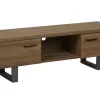 Tv-Mobel Dunkler Holzfarbton 2 Turen 140 X 41 X 47 Cm Timber