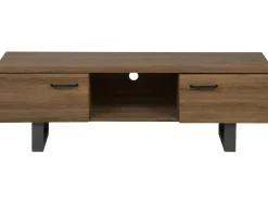 Tv-Mobel Dunkler Holzfarbton 2 Turen 140 X 41 X 47 Cm Timber