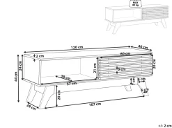 Tv-Mobel Dunkler Holzfarbton 117 X 35 X 44 Cm Toledo